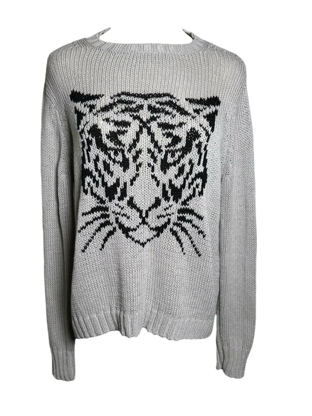 Wooden Ships Paola Buendia Gray Tiger Open Knit Sweater X/S Edgy Moto Casual XS